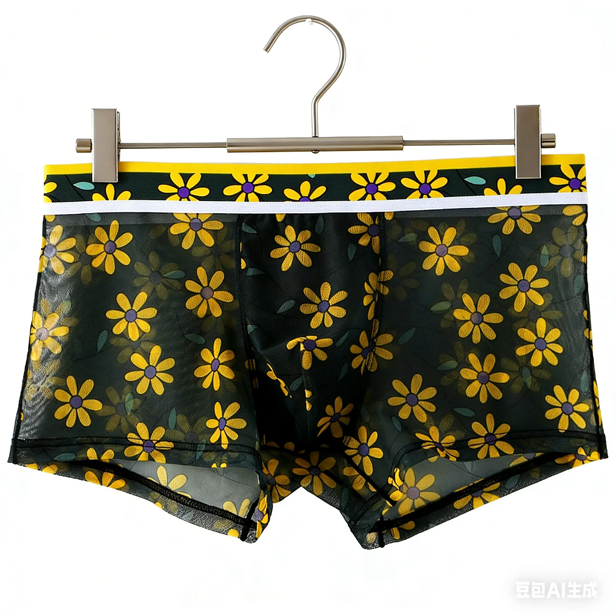

Sheer Mesh Bulge Boxer Briefs for Men Sexy U Convex Pouch Boxy Underwear Ultra-Thin Floral Print Transparent Sissy Erotic Trunks