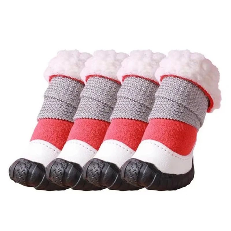 

4Pcs Dog Shoes Winter Comfortable Warm Pet Dog Chihuahua Rain Snow Boots Waterproof Outdoor Non-Slip Puppy Sneakers