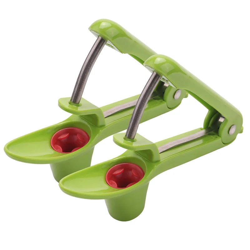 A98Z 2 Stück Kirschentkerner oder Stoner, Oliventkernerentferner, Kirschkern- oder Samentferner, Obst-Gadgets-Werkzeuge (grün)