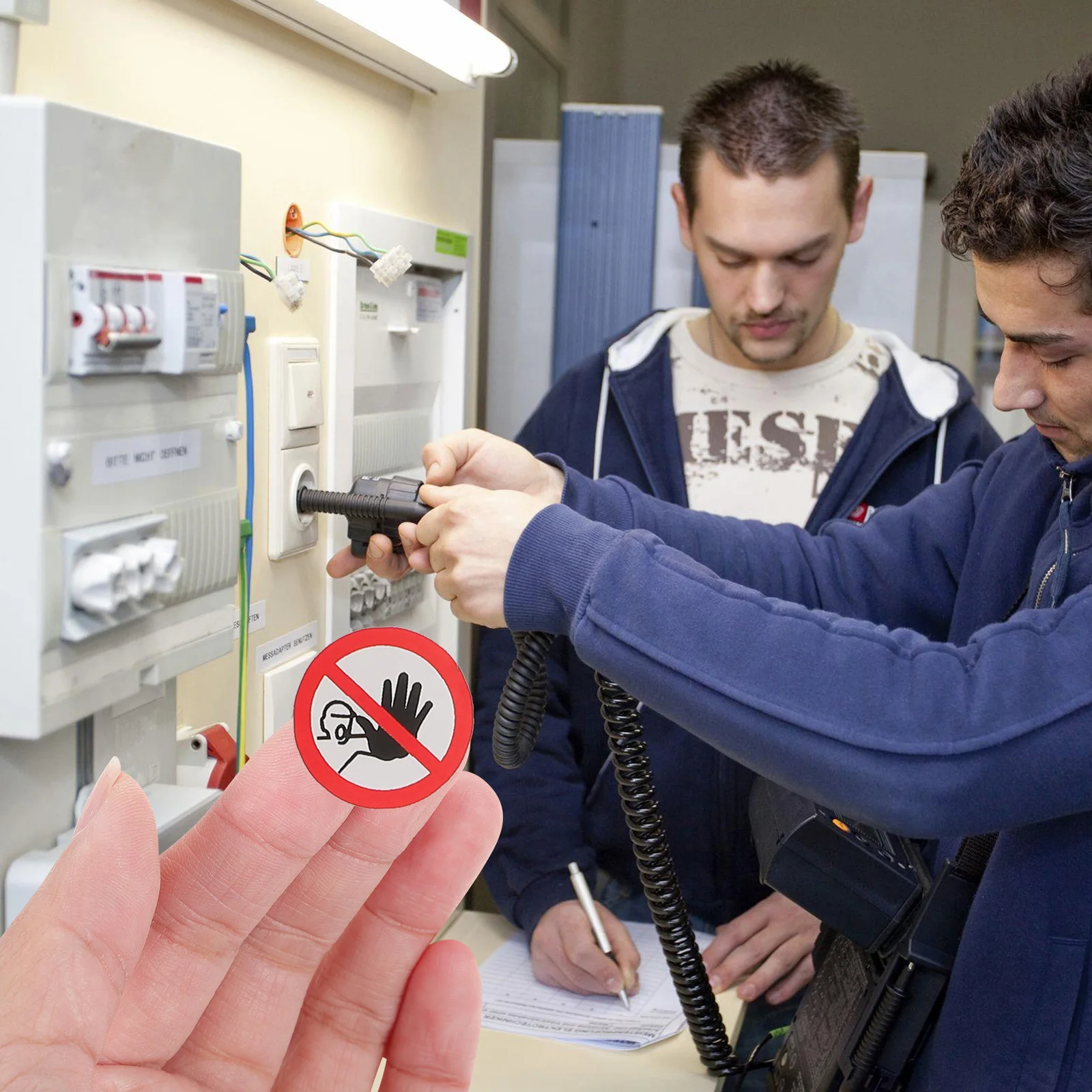 

20 Pcs Warning Label Sticker Touch Do Not Sign Entrance for Caution Pvc