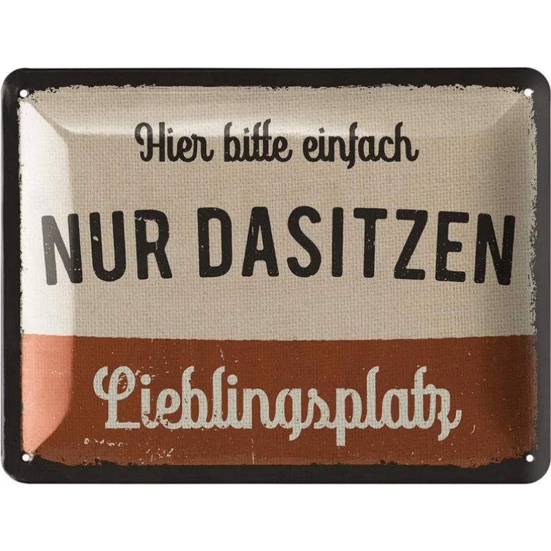 Placa de Metal Decorativa Vintage para Jardim e Sala de Relaxamento - Estilo Cartello Posto Preferito