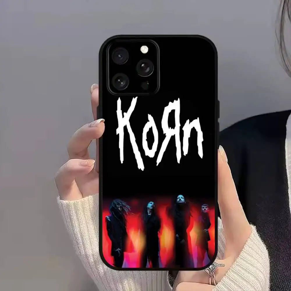 R-Rock K-KornS B-Band COOL Funda de teléfono para iPhone 11,15,16,14,13,17,12,Pro,SE4,Plus,E,Max,Air,Mini cubierta negra