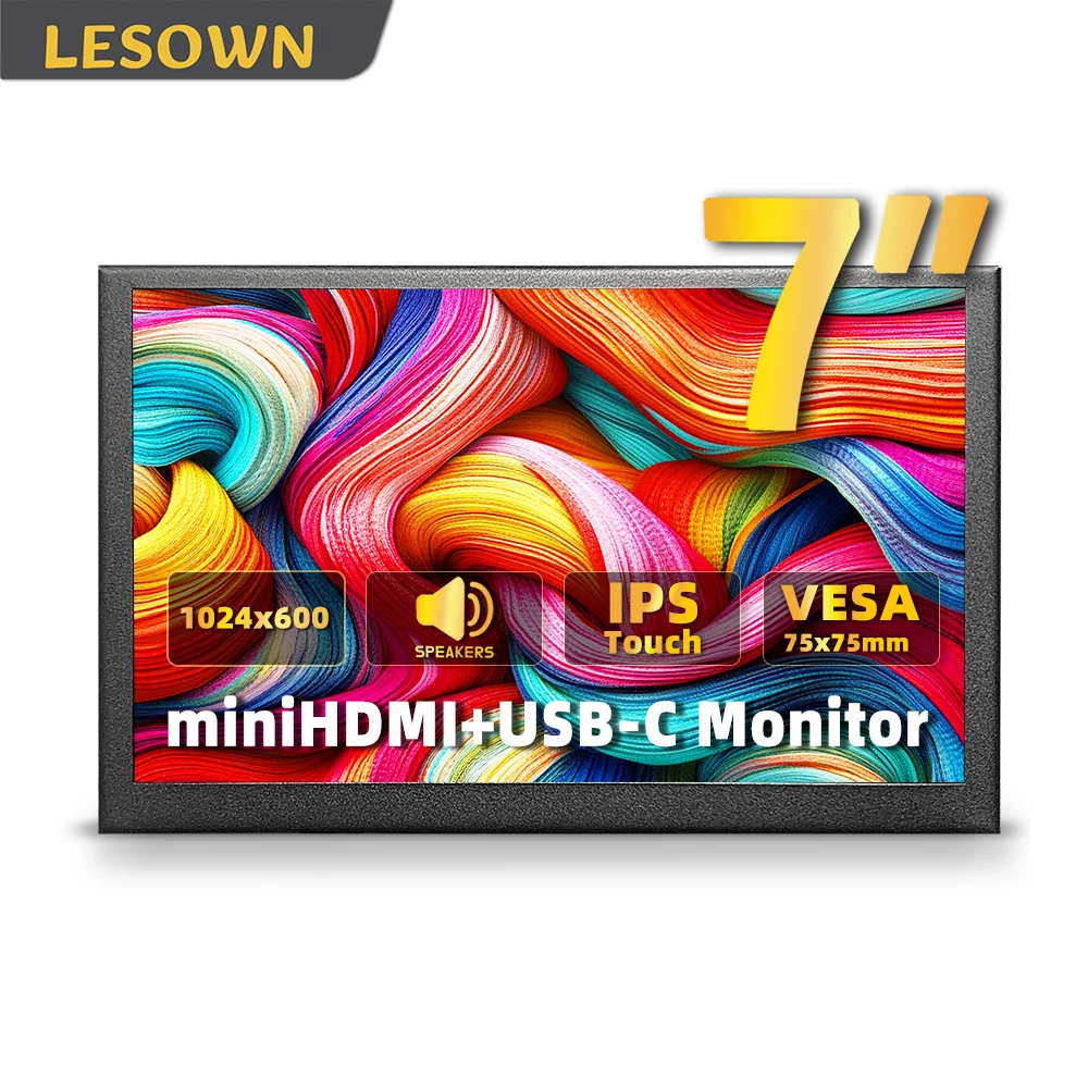 

LESOWN 7 10.1 Inch Portable Display Mini External Monitor 1024x600 IPS LCD USB Auxiliary Screen for Pet Owners & Animal Lovers
