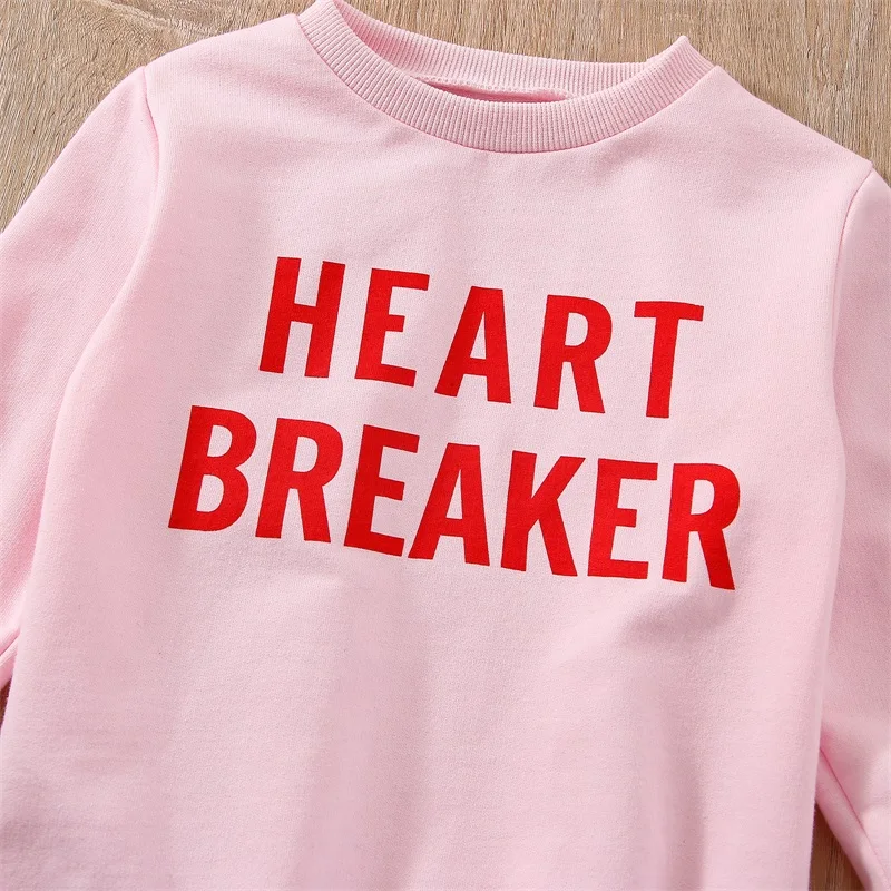 Kids Unisex Fall Fashion Crewneck Sweatshirt with Long Sleeves and Printed Letters for Casual Wear