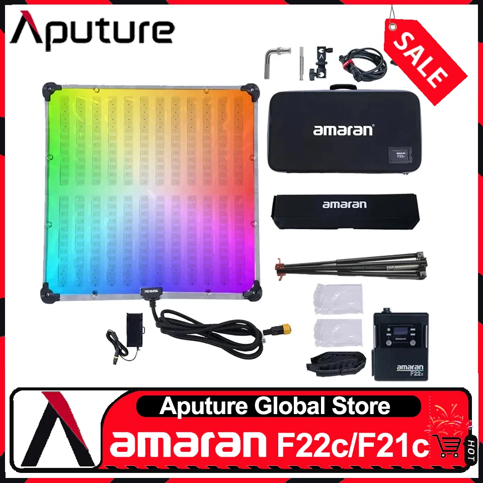 Aputure Amaran F22c/F21c Flexible Video Light 200W RGBww Full Color 2500-7500K Studio LED Photography Lamp with Storage Box