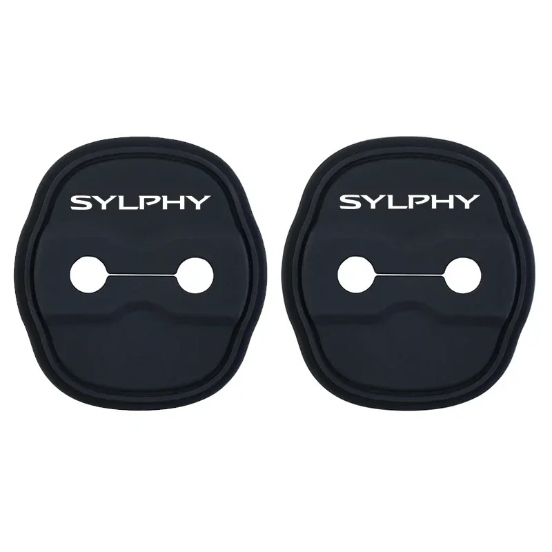 2pcs Silicone Car Door Lock Buckle Protection Cover Elastic Anti-Collision Shock Absorbing Pad for Nissan SYLPHY Accessories
