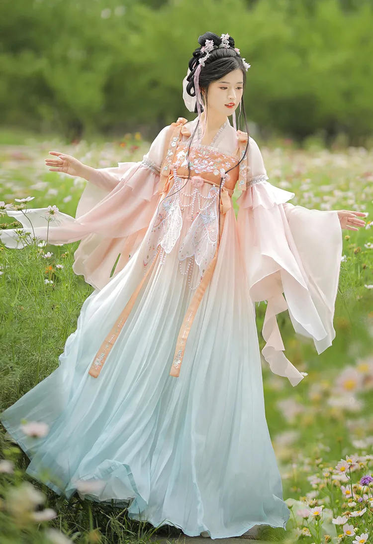 Hanfu Women Chinese Traditional Cosplay Costume Ancient Song Dynasty Hanfu Dress Spring Summer 3pcs Sets 4colors