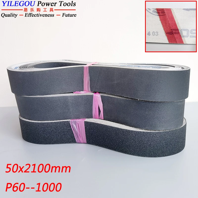 5 szt. 50 x 2100 mm taśma szlifierska do polerowania metalu. Taśma ścierna 2100 * 50 mm. Opaska ścierna 2" do stosowania na mokro i na sucho, podwójnego zastosowania. P60--320 Mix Pack.