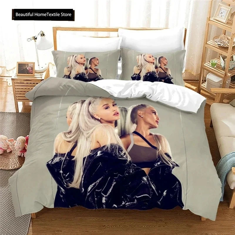 Fashion Sexy Girl Ariana Grande 3D Bedding Set Duvet Cover With Pillowcase Set Home Textile Bedclothes Twin Full Queen King Size