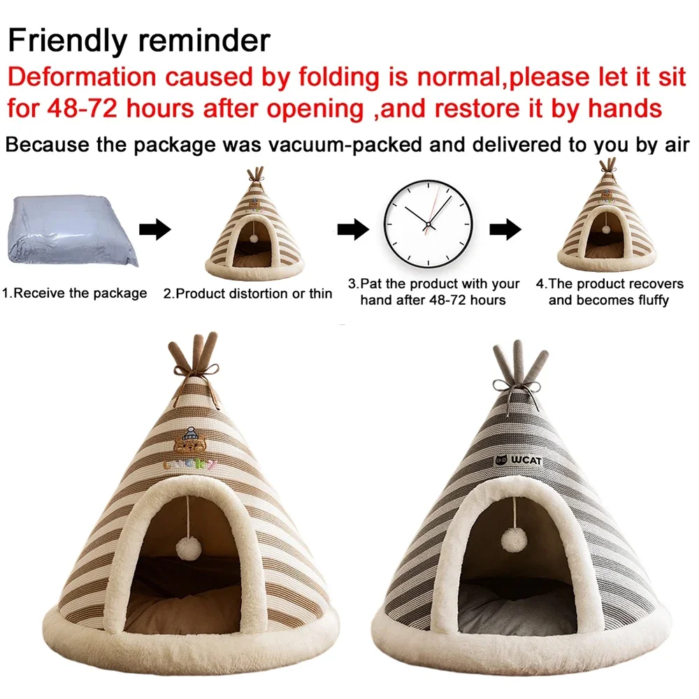 1PC pliable maison pour animaux de compagnie chat tente hiver chaud et doux lit chat chenils grotte tentes pour petits chiens de compagnie Дorius Для Jayaшки ト Katzenhöhle