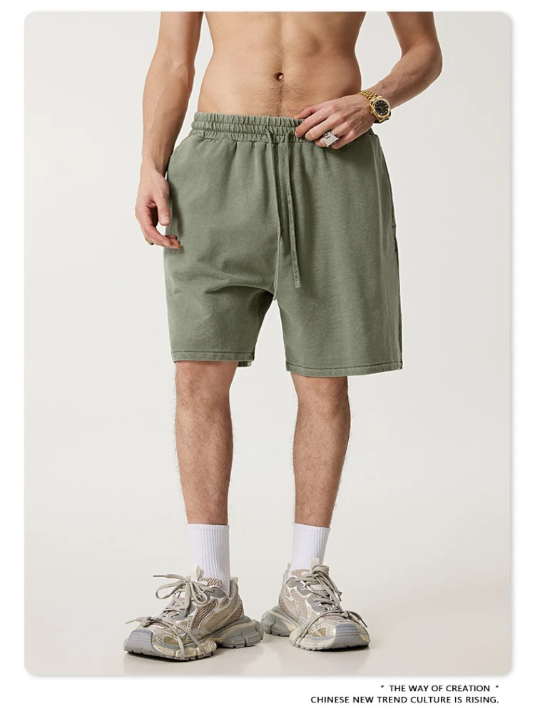 

Летние хлопковые шорты унисекс в винтажном стиле, повседневные спортивные шорты свободного кроя для мужчин, для бега, спортзала, баскетбола