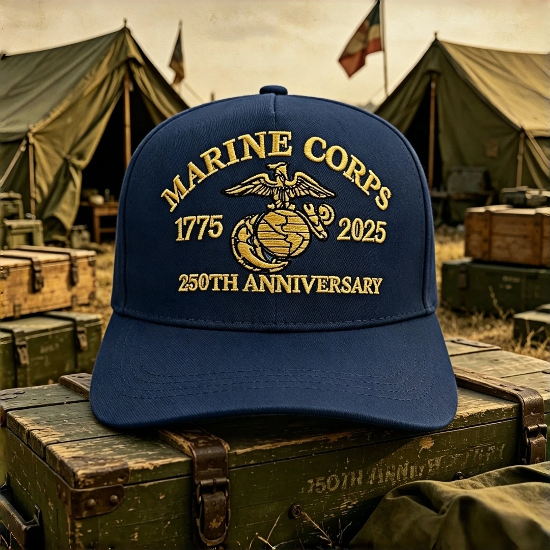 US Marine Corps 250th Anniversary 1775-2025 Embroidered Baseball Cap American Flag Adjustable Tactical Hat