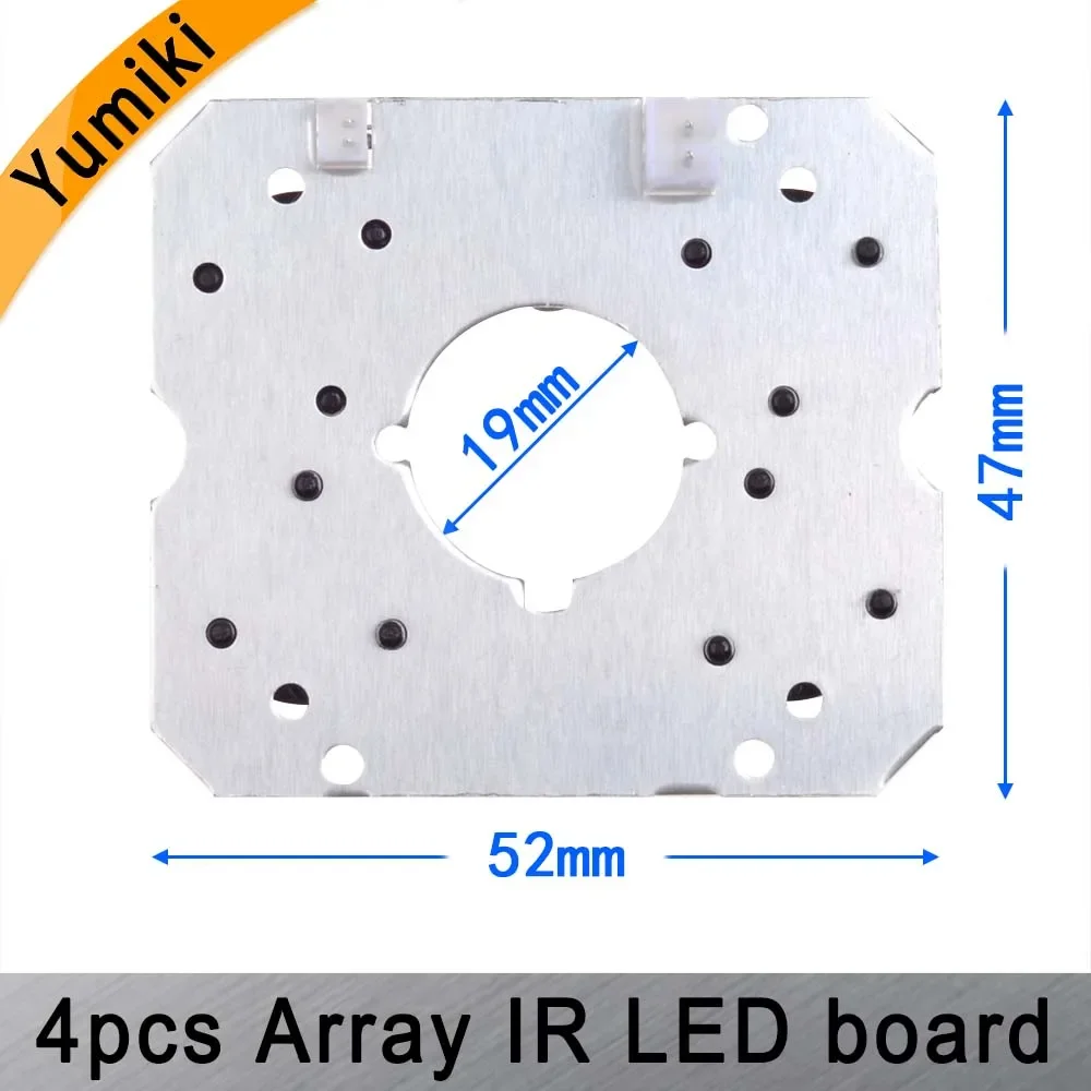 Yumiki 4*array IR led Spot Light Infrared 4x IR LED board for CCTV cameras night vision (52mm diameter)