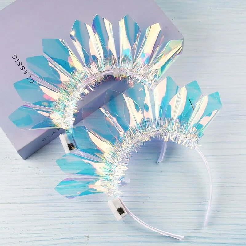 قوس قزح الليزر LED عقال تضيء الشعر التبعي متوهجة المجسم ديكور حفلة الهذيان مهرجان الحفل مرحلة الأداء جديد