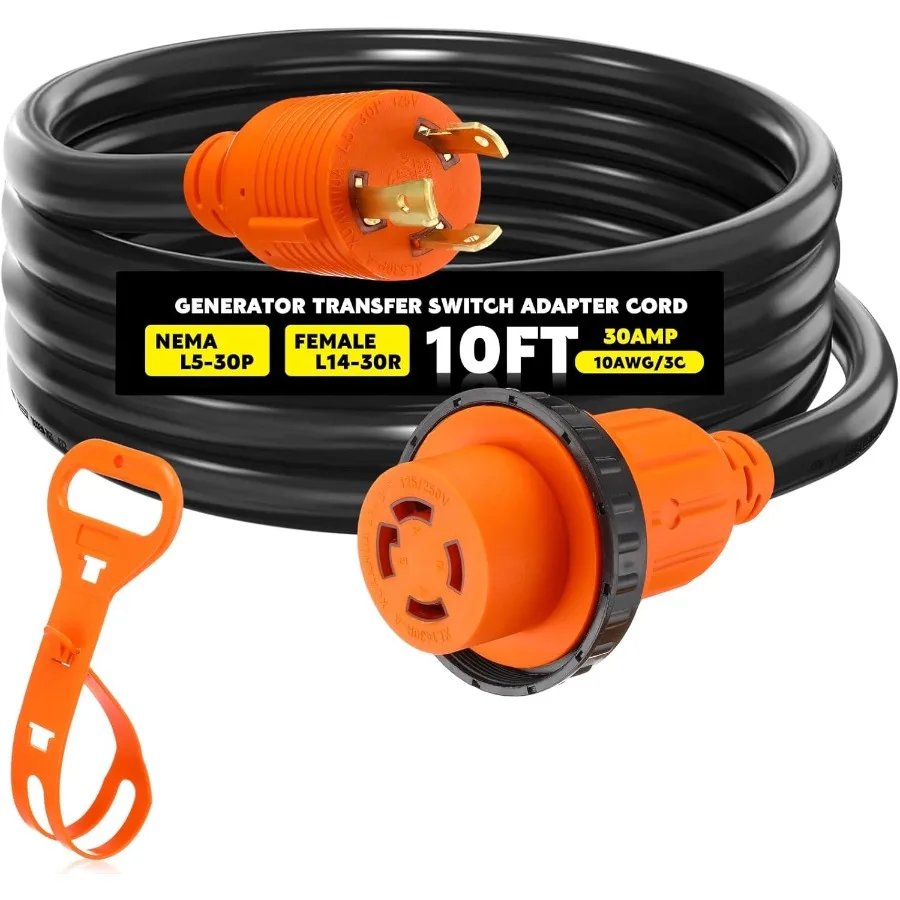 

Переходник переключателя передачи генератора NEMA L530P на L1430R, 30-амперный фиксатор L530P «папа» на L1430R «мама», стопорное кольцо генератора t