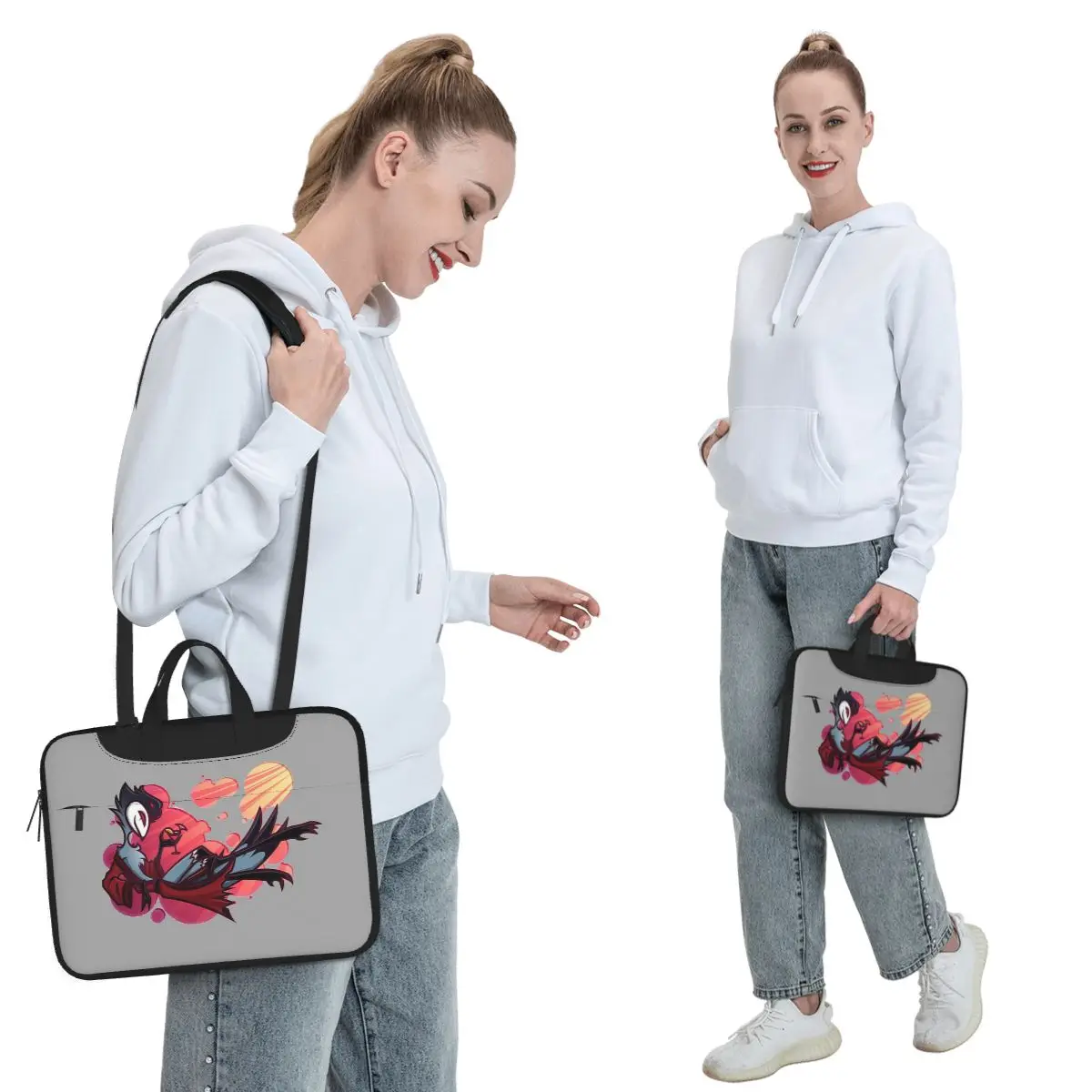 Loona Collage Helluva Boss Anime Crossbody Laptop Bag Case Computer Bag 13 14 15.6 Inch Notebook Pouch for Macbook Pro Lenovo