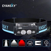 Cyansky HS6R Headlamp Powerful LED Headlight Head Flashlight Torch Head Light 18650 Rechargeable  For Camping Fishing Hunti