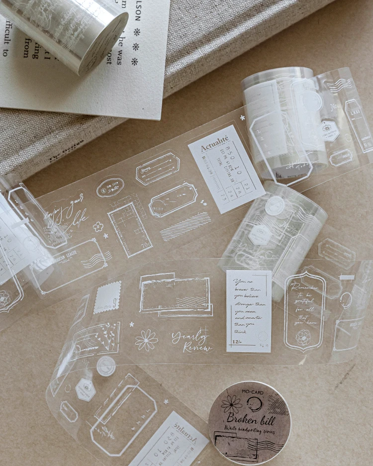 Journal GO 2Mx5cm Notizband mit weißer Tinte, kreatives, schönes Masking-Tape, Aufkleber, Journaling, Scrapbook, Karte, DIY-Briefpapier – Detail 5