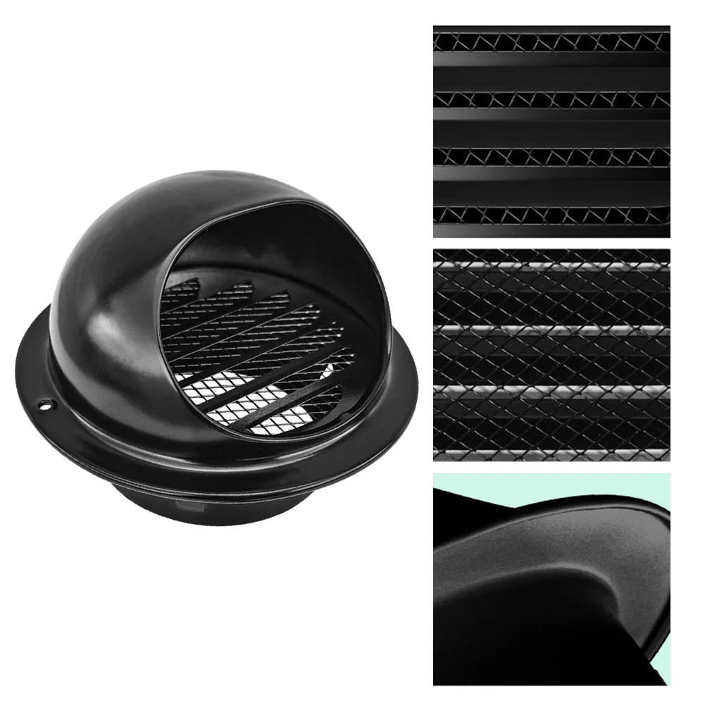 1pcs Stainless Steel Exhaust- Cover With 45 Degree Rainproof Louvers Fine Mesh Screen For Ventilation Outlets For Exhaust- Vents