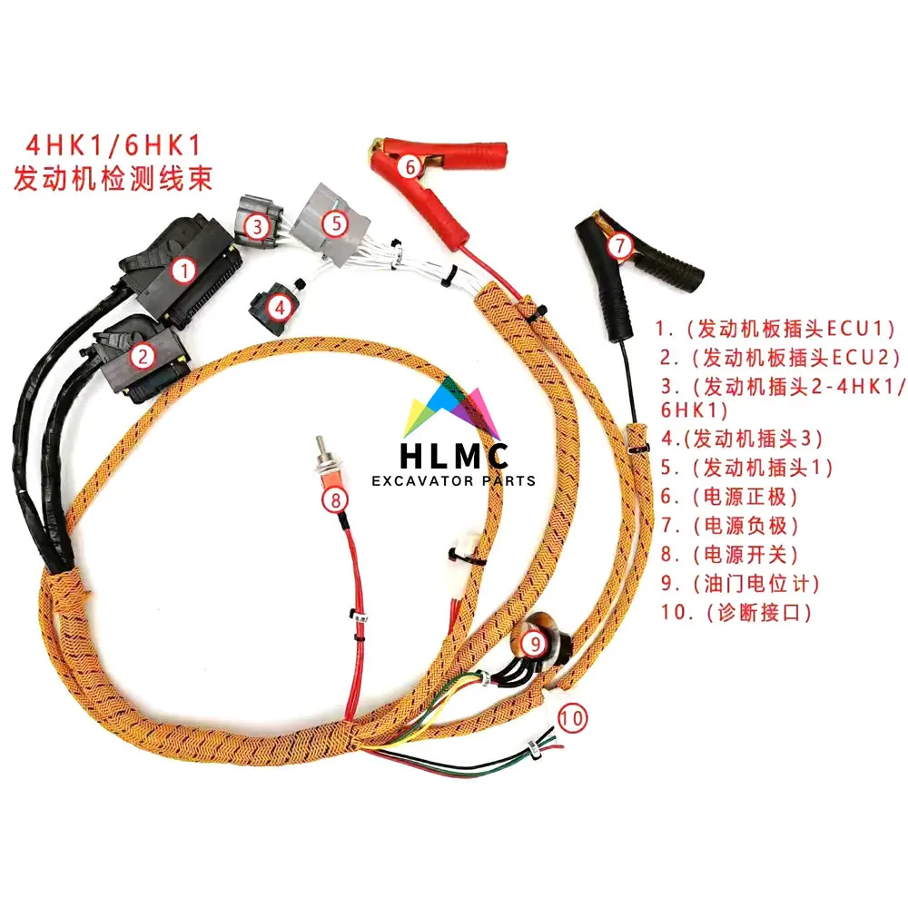 Excavator Diagnostic Cable Engine 4HK1 6HK1 Comprehensive Test Wiring Harness ZX200 ZX210 ZX240 ZX330 SH210 SH240 SH350