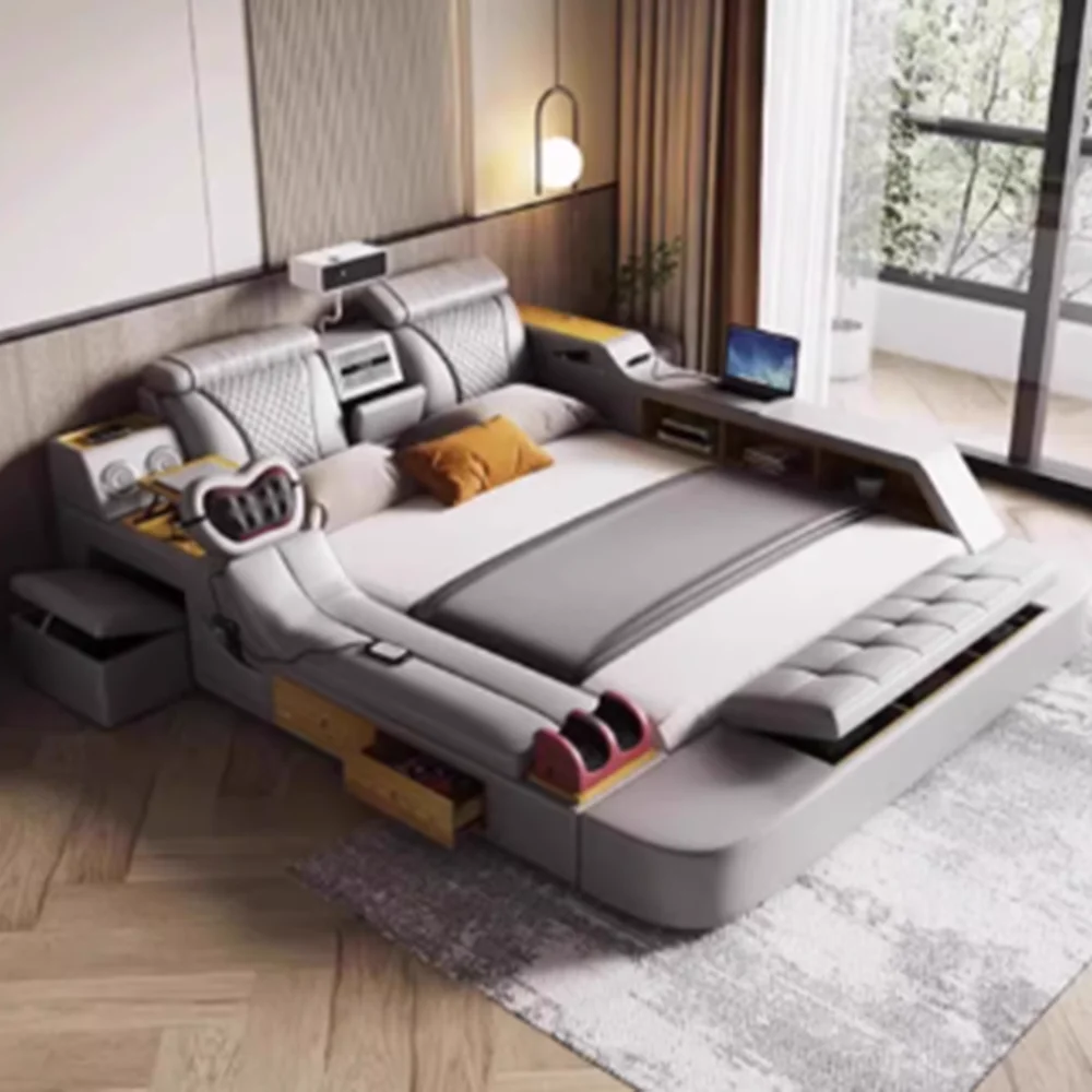 منظم سرير القراءة، إطار تدليك كهربائي فاخر، ألواح رأسية للسرير، ملحقات المنزل الذكية Queen Mobili Per La Casa