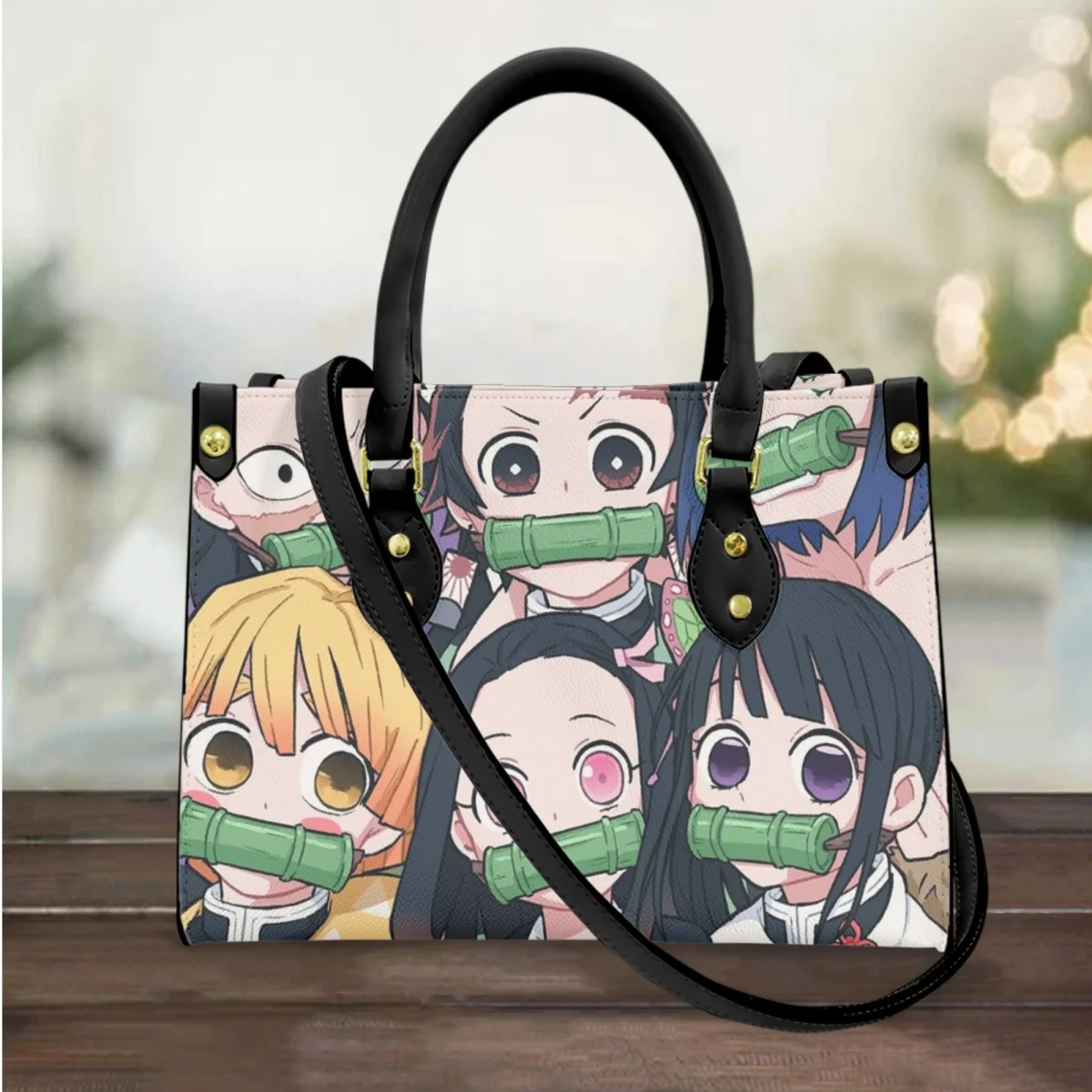 FORUDESIGNS Women's Shopper Bags Animation Kimetsu No Yaiba Design Female Bag Luxury Ladies Handbag Classicism Accessories