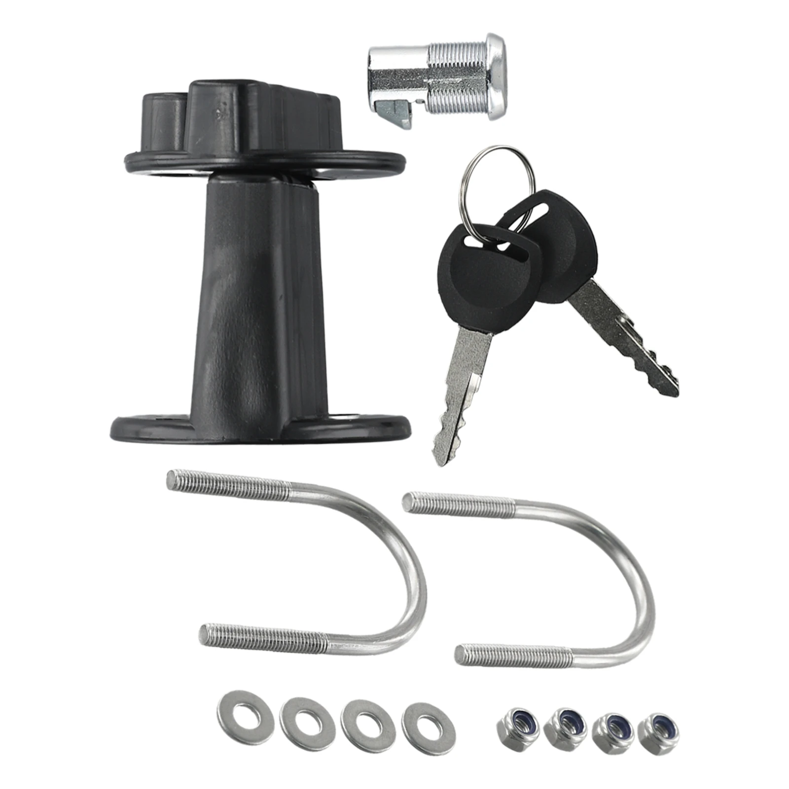 Motorcycle Car Spare Oil Bucket Bracket With Lock Cylinder Key 3L 5L Bracket Fuel Tank Mount Petrol Can Key Holder Lock Fastener