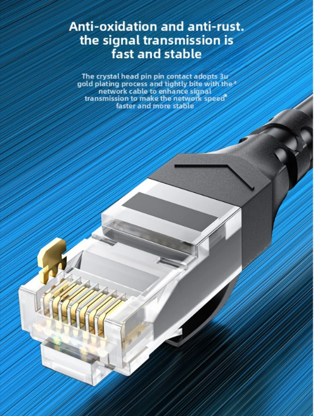 Cat6a Gigabit 8-Core Shielded Ethernet Network Cable PVC Jacket RJ45 SFTP Shielded 26AWG Snagless Design For Router LAN PS5 PC