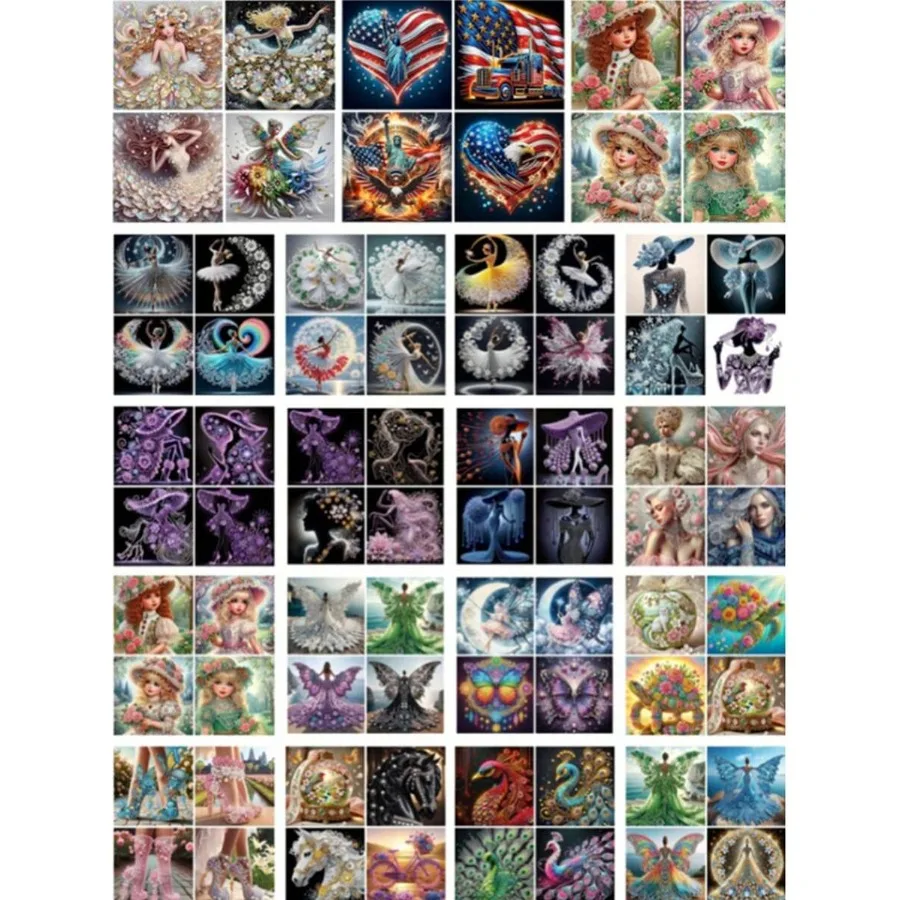 

Набор из 5 случайных картин с 5D-алмазной вышивкой, цифровой набор для алмазной живописи, подходит для неформальных встреч с друзьями и интерактивных занятий алмазной вышивкой.