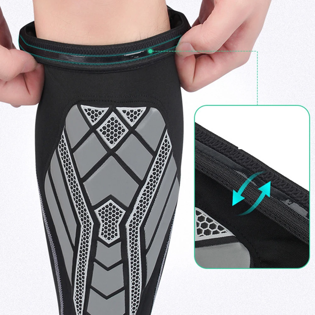 1 Pair Anti-collision Football Shin Guards Sports Leg Calf Sleeves Leggings Soccer Men Women For Running Basketball Cycling