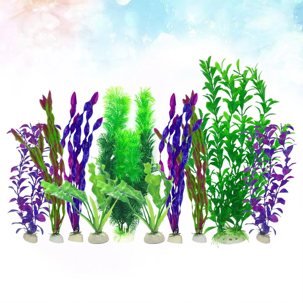 

10Pcs 26x24cm Plastic Aquarium Plants Lifelike Fish Tank Decoration Natural Environment Reproduction Safe Aquarium Plants