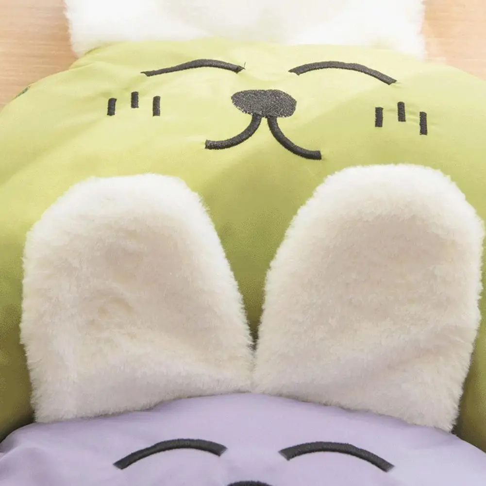 Pet Pillow Bunny Ears Crescent-shaped Dog Headrest Comfortable Cat Sleeping Neck Support Removable Invisible Zipper Puppy Pillow