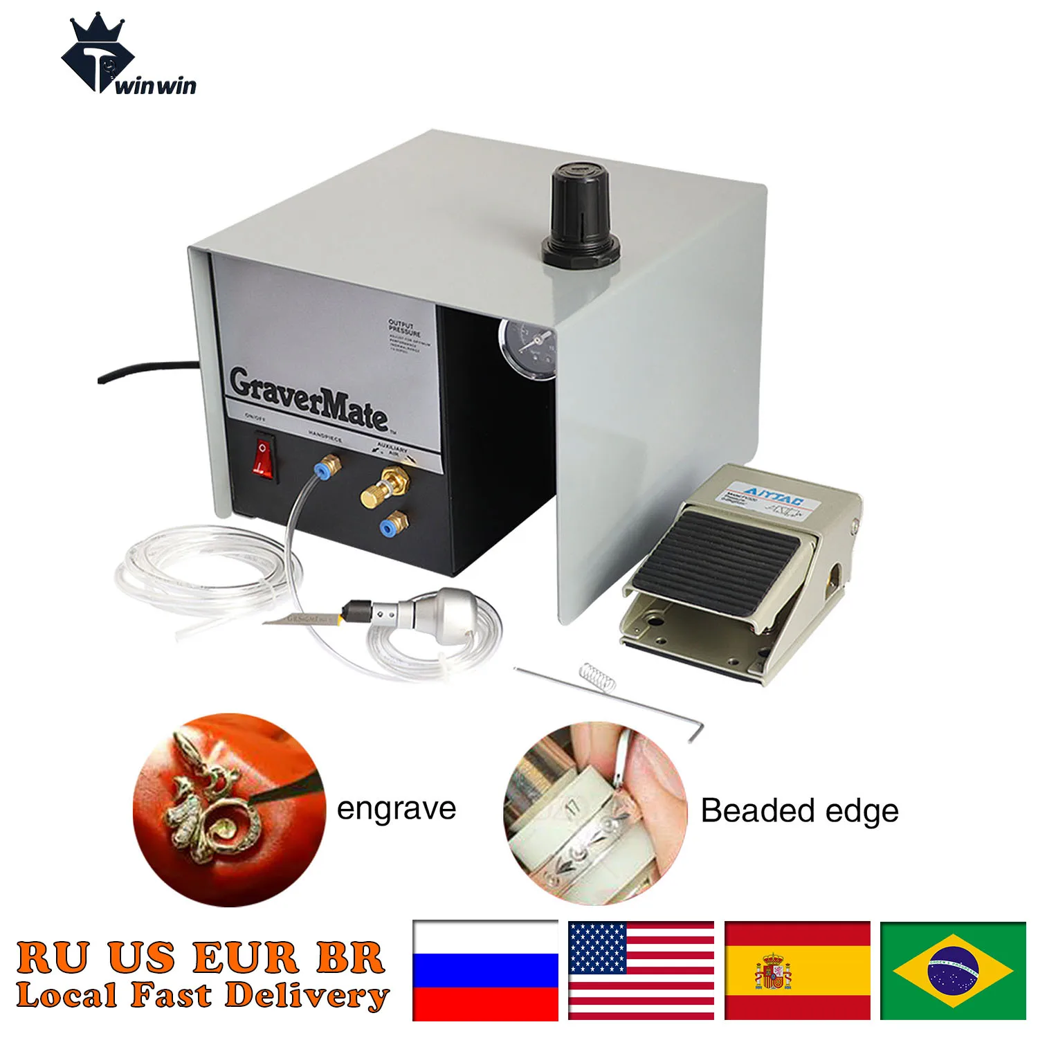 

Jewelry Pneumatic Engraving Machine: 1400 RPM Adjustable Speed, 80W Handpiece, Single-Head for Jewelry, Crafts, and Wrought Iron