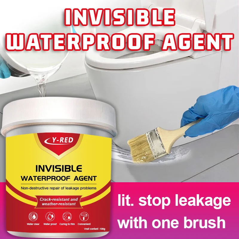 50g/450g One-Brush Leak Stop Transparent Waterproof Agent Super Strong Water-Based Sealant for Bathroom Roof Tile Wall Brick