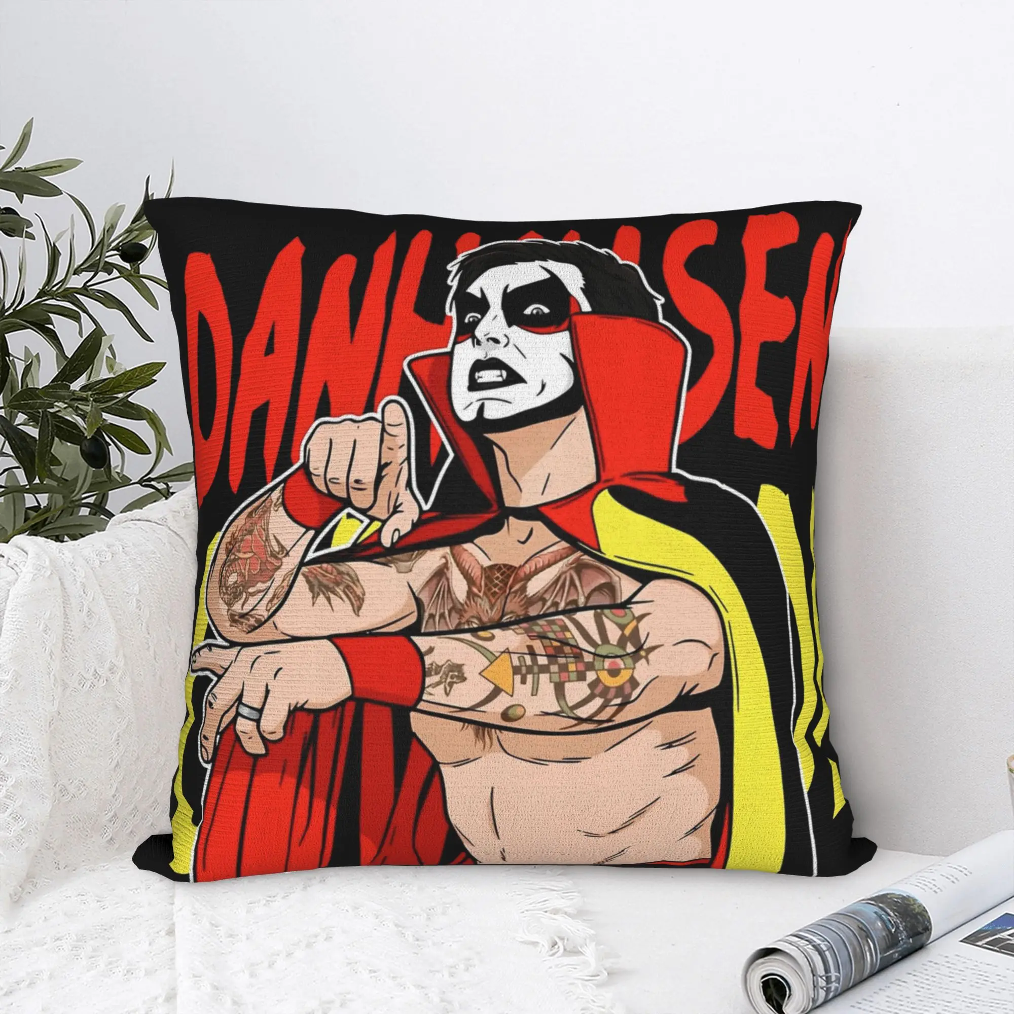 Danhausen Wrestling Punk Square Pillow Case  Cushion Cover Vintage Zipper Decor Throw Pillow Case Cover for Car 18