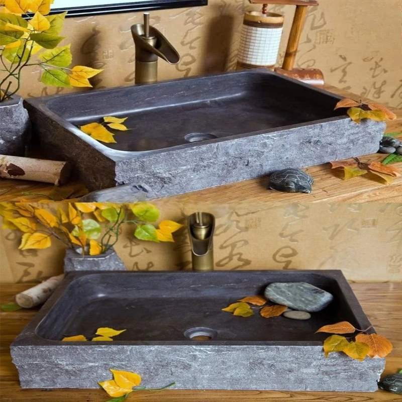 Outdoor countertop basin retro sink wash basin courtyard natural marble pool outdoor stone stone