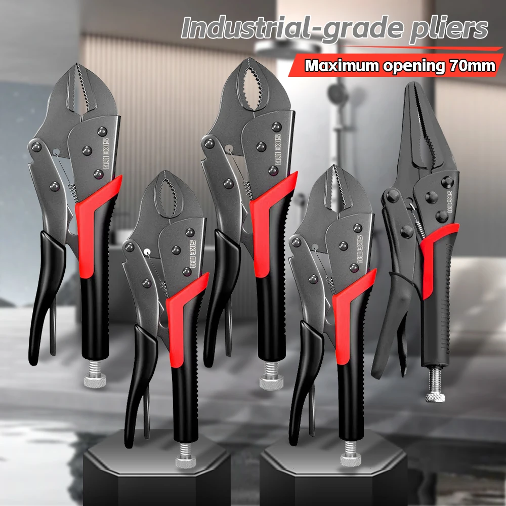 電気ロックプライヤー 7/9/10 インチラウンド/ストレートユニバーサル圧力プライヤー工業用グレードの多機能プライヤー