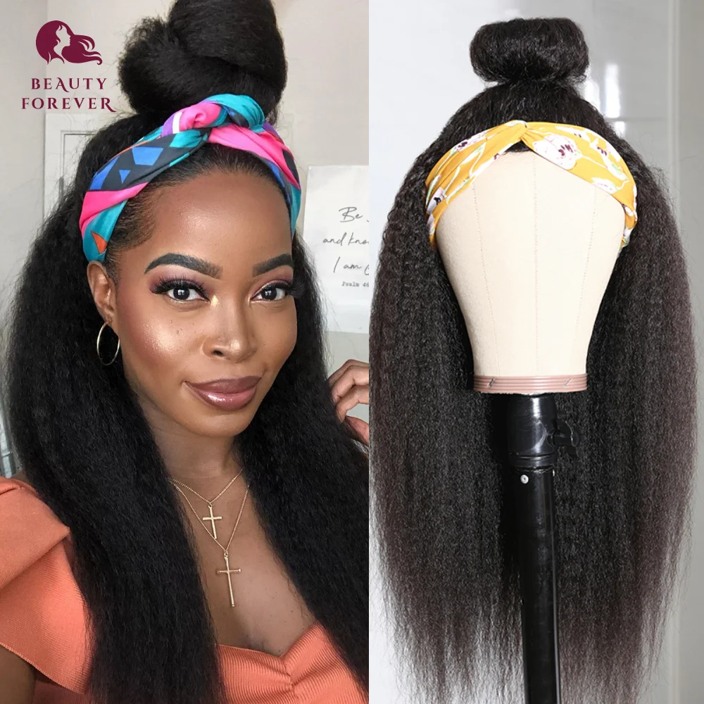 Clearance Sale Density 200% Kinky Straight Half Wig EASY And Quick Install Brazilian Kinky Curly Half Wig 100% Human Hair Wig