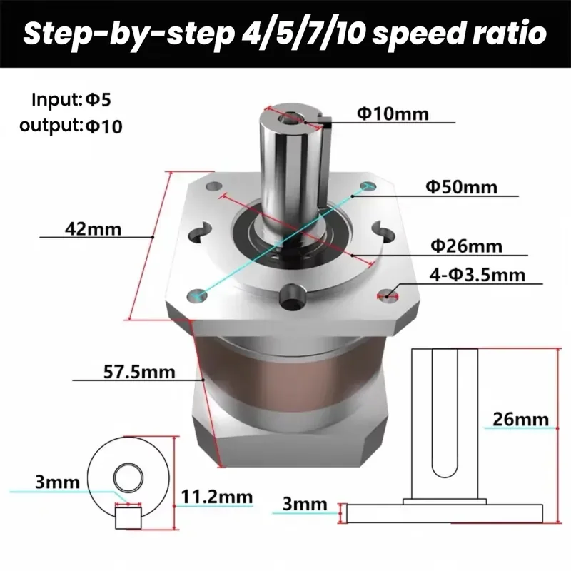 Planetary Reducer 1:10 Ratio for Packaging Machinery High Repeatability Stable Performance