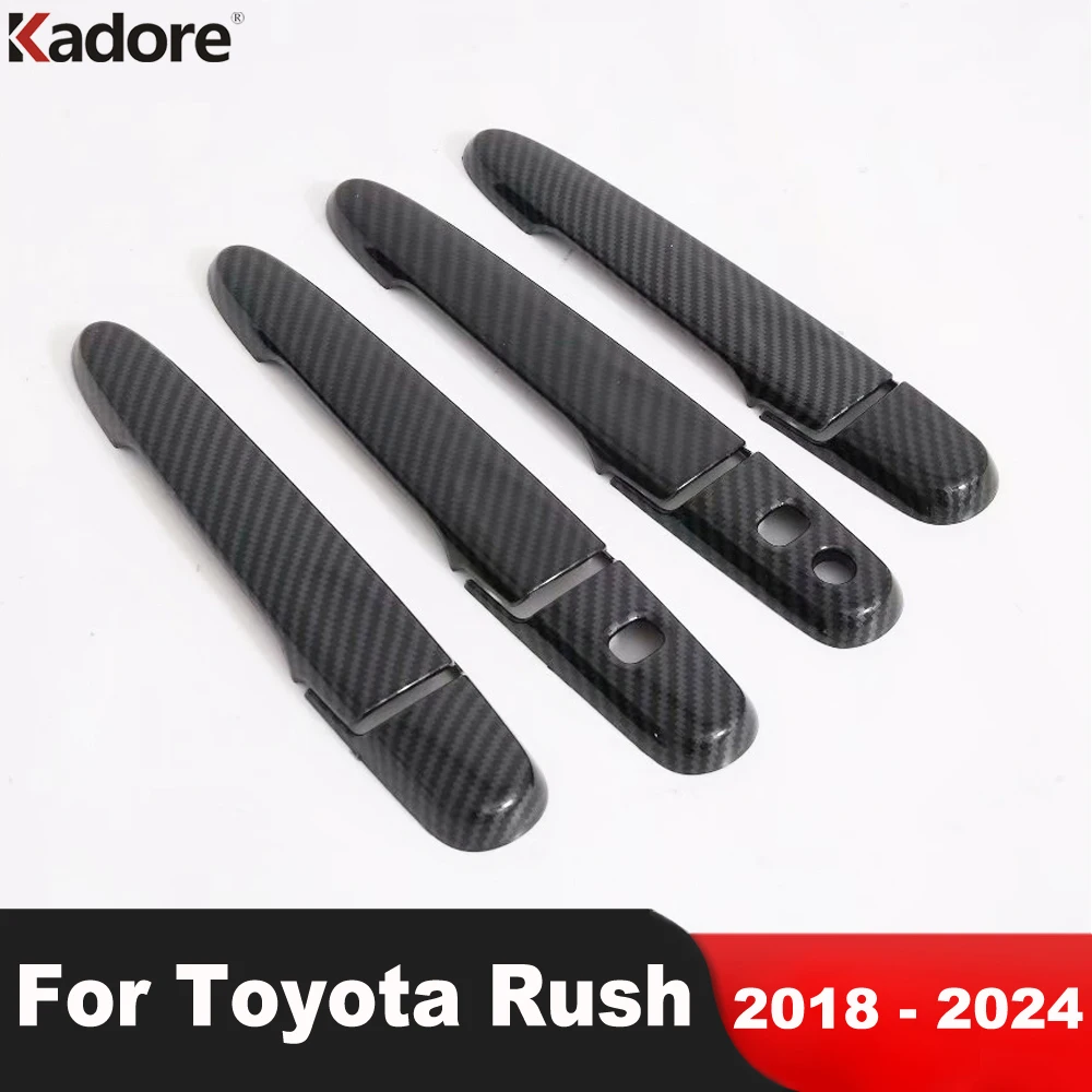 

For Toyota Rush 2018 2019 2020 2021 2022 2023 2024 Carbon Fiber Car Side Door Handle Cover Trim Exterior Accessories