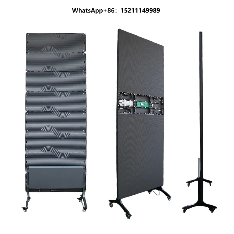 Indoor HD LED Poster Screen Foldable Electronic Full Color Movable Commercial Advertising Display for Shopping Mall Customizable