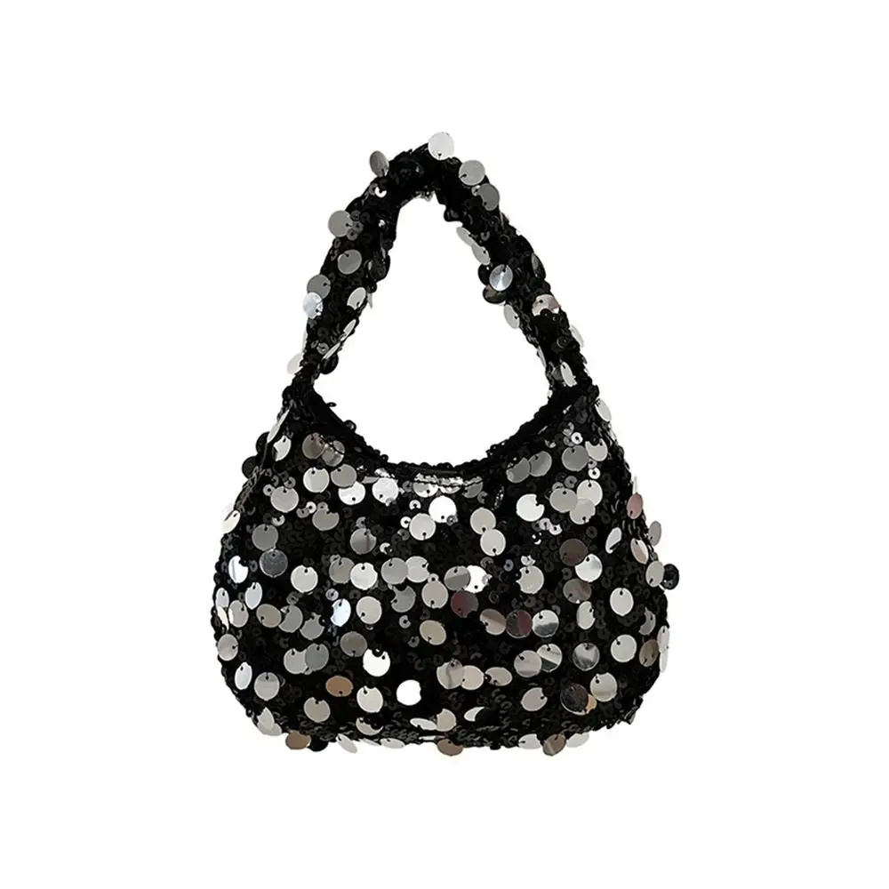 

Casual Cloth Sequin Bag Silver Purse Blingbling Handbag Make Up Bag Mobile Phone Bag Travel