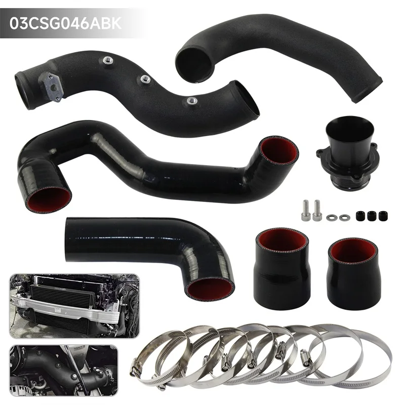 

Intercooler Turbo Charge Pipe Kit Fit For B8 A4 A5 Q5 A6 A7 MACAN 2.0TFSI Black