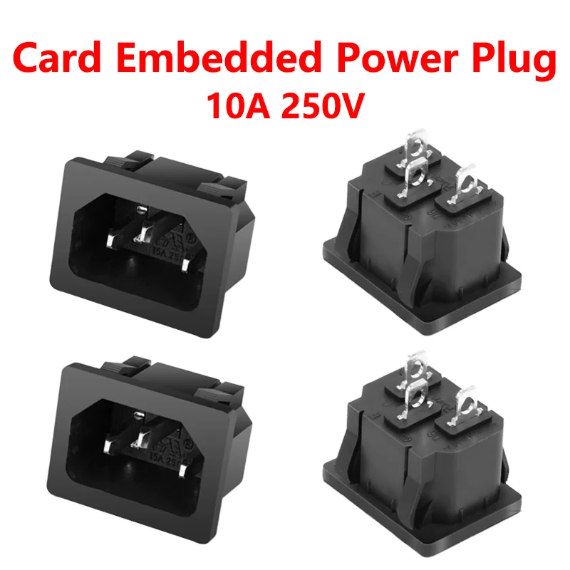 

5PCS AC power socket C14 Inlet Power Socket Connector Plug Industrial socket Plug lEC320 C14 3Pin Panel Inlet Socket 250VAC 10A