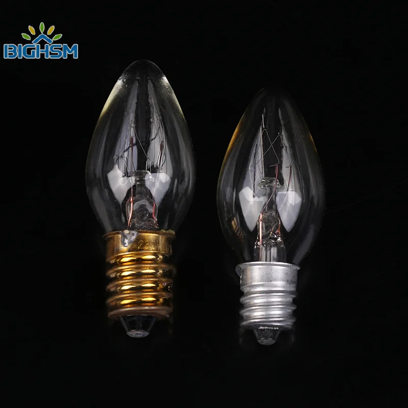 

1Pc C7 7W/10W E12/E14 Warm White Bulbs 110V/220V 55*22MM Christmas Chandelier Plug-in Flea Trap Salt Lamp Candle Light Decor