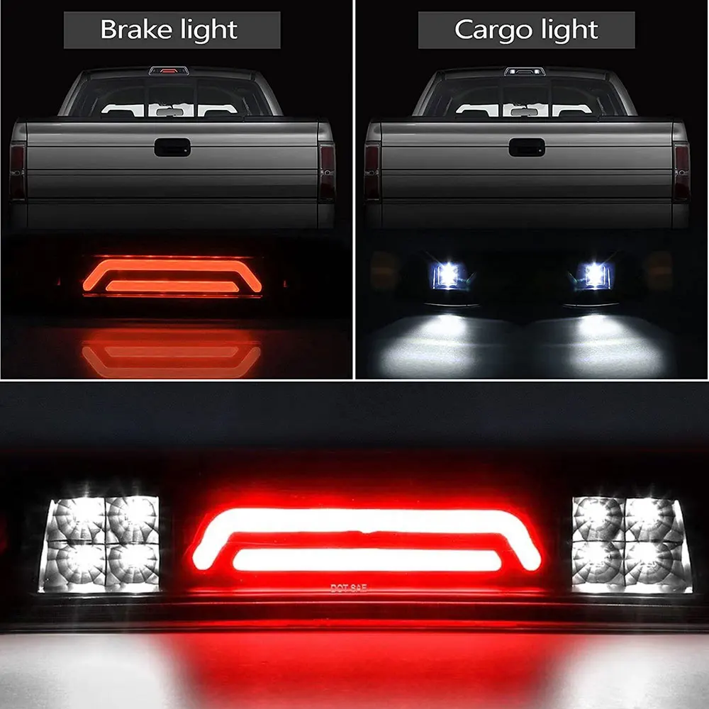 

Светодиодный дымчатый 3-й задний фонарь для Dodge RAM 1500 2500 3500 2009-2018, третий стоп-сигнал с высоким креплением, грузовой фонарь, задние стоп-сигналы