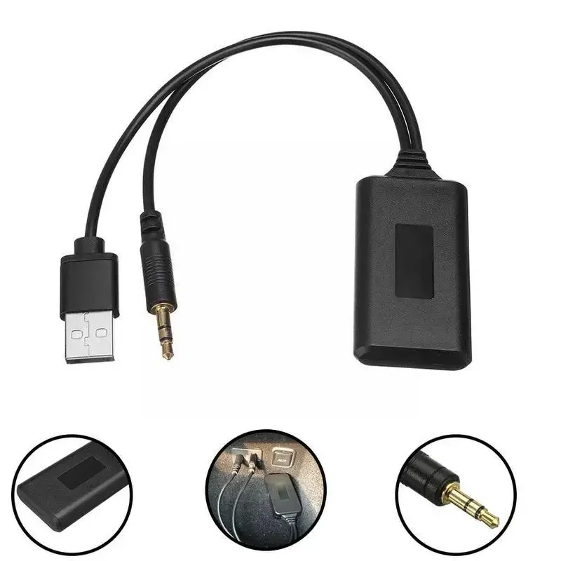 Quality Universal Car 12V Bluetooth Module Adapter Cable USB Jack Aux Radio AUX-IN Stereo NEW Wireless Adapter 3.5MM