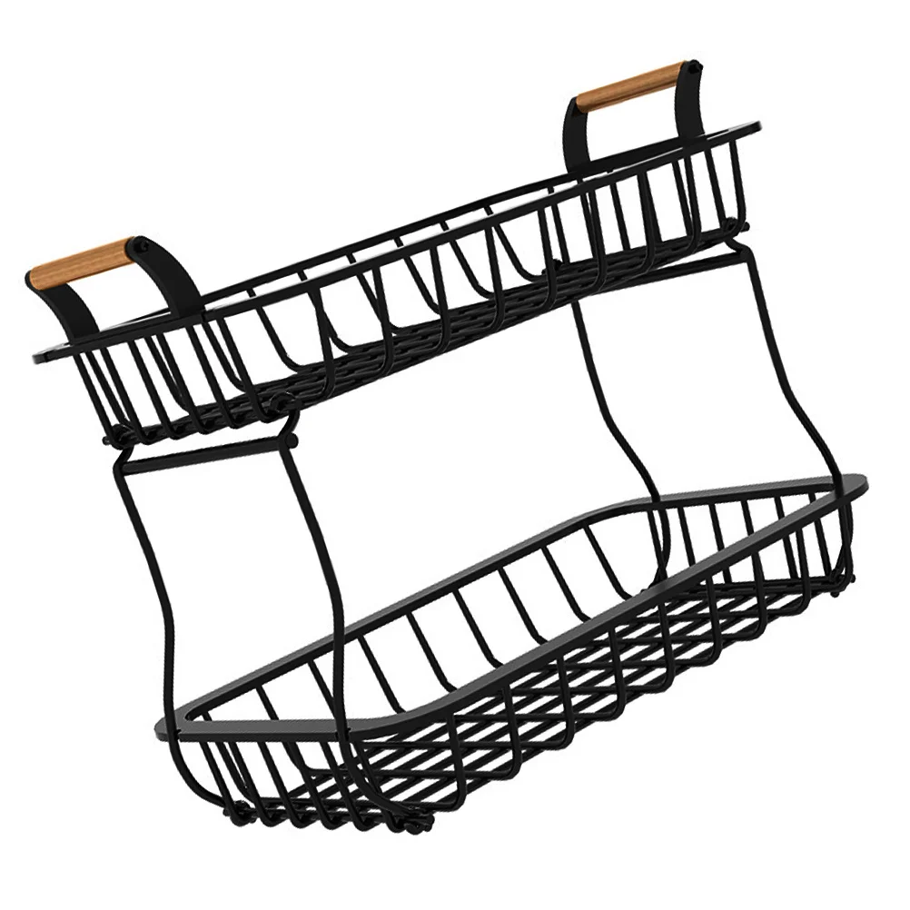 

1Pcs Double-Layer Fruit Basket Versatile Kitchen Storage Basket Drain Storage Container for Fruits Vegetables Sundries Container