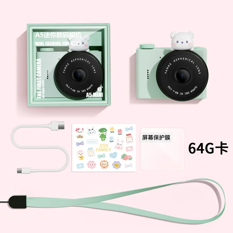 

Children's Digital camera A5 children's cartoon student camera front and rear dual camera portable pocket camera mini digital ca