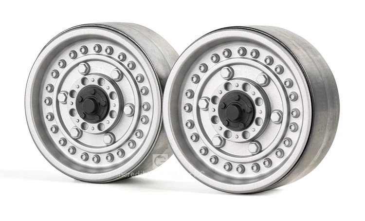 Metal Black Silver 1.9 Inches Rhino Wheel Hub for 1/10 RC Crawler Car Traxxas TRX4 GEN 8 MST Accessories